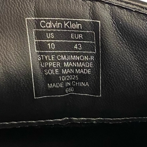 New Calvin Klein Mens Black Slip On Loafers Dress Shoes